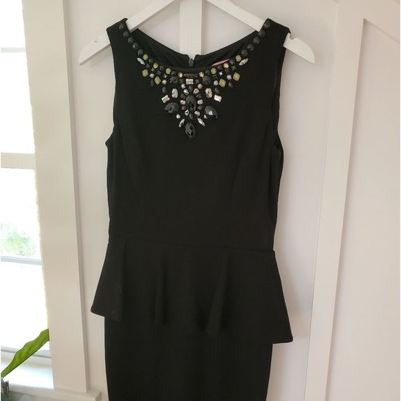 Eliza J Embellished Peplum Holiday Dress - Picture 5 of 10